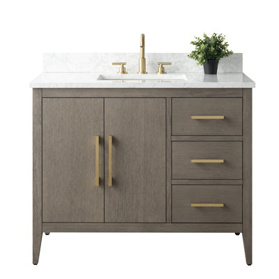 Meuble-lavabo simple 42 po avec plateau en marbre