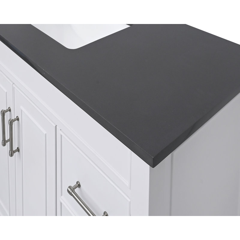 49 po Comptoir en quartz avec lavabo rectangulaire Lotte Radianz, Gris Ural