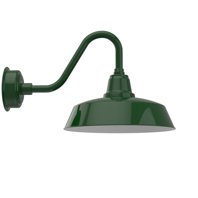 Luminaire de grange d’extérieur à del Vandervliet, Vert Tage, H 14,13 po x l 16 po x P 24,25 po