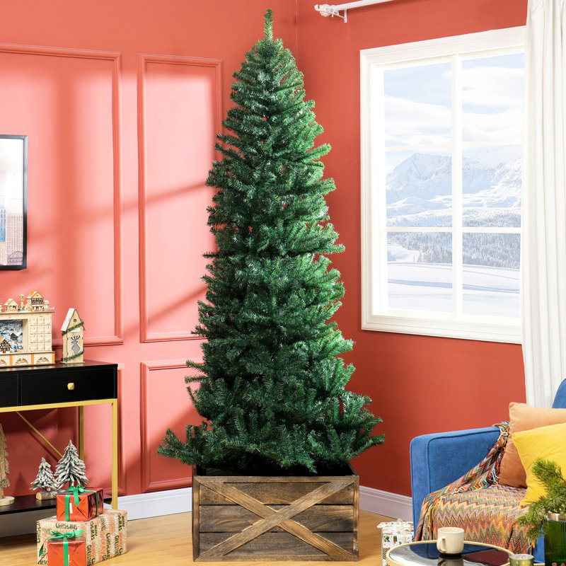 Arbre de Noël artificiel réaliste, 8 pieds de haut, 1168 pointes, structure mince et fonction peu encombrante, arbre ignifuge de 8 pi de haut avec assemblage, manuel d'assemblage facile