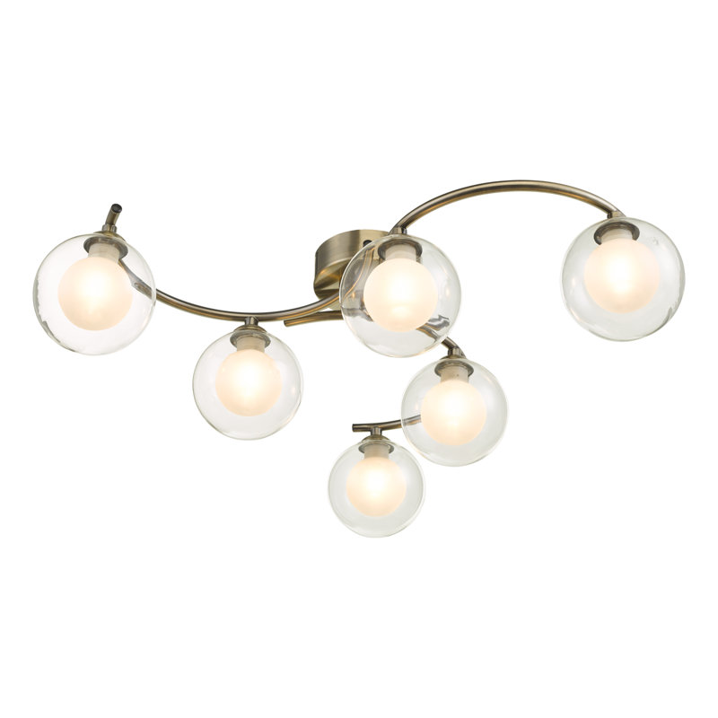 Yutan Semi Flush Mount, Antique Brass
