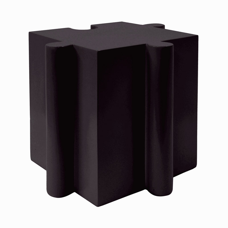 Table d'appoint casse-tête, table modulaire à bords convexes MGO, Noir, H 17,85 po x l 15,85 po x P 15,85 po