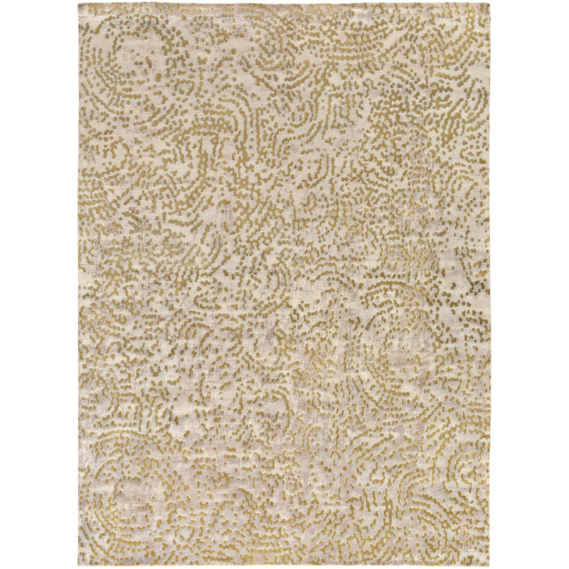 Tapis brun en laine noué à la main Dixon, Rectangle 4 pi x 6 pi