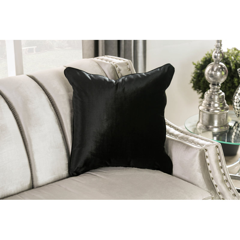 Schorr Upholstered 67'' Loveseat, Silver, Silver
