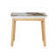 Plateau de table en pierre frittée blanche avec pieds en bois d'hévéa, bureau d'ordinateur pliable, bureau pliable, convient aux restaurants, salons, terrasses, cuisines.-1568975247