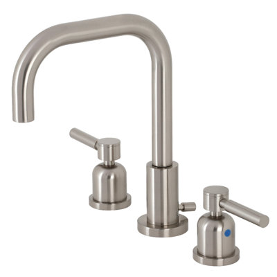 Kingston Brass Concord Two-Handle 3-Hole Deck Mount Widespread Bathroom Faucet with Brass Pop-Up Drain