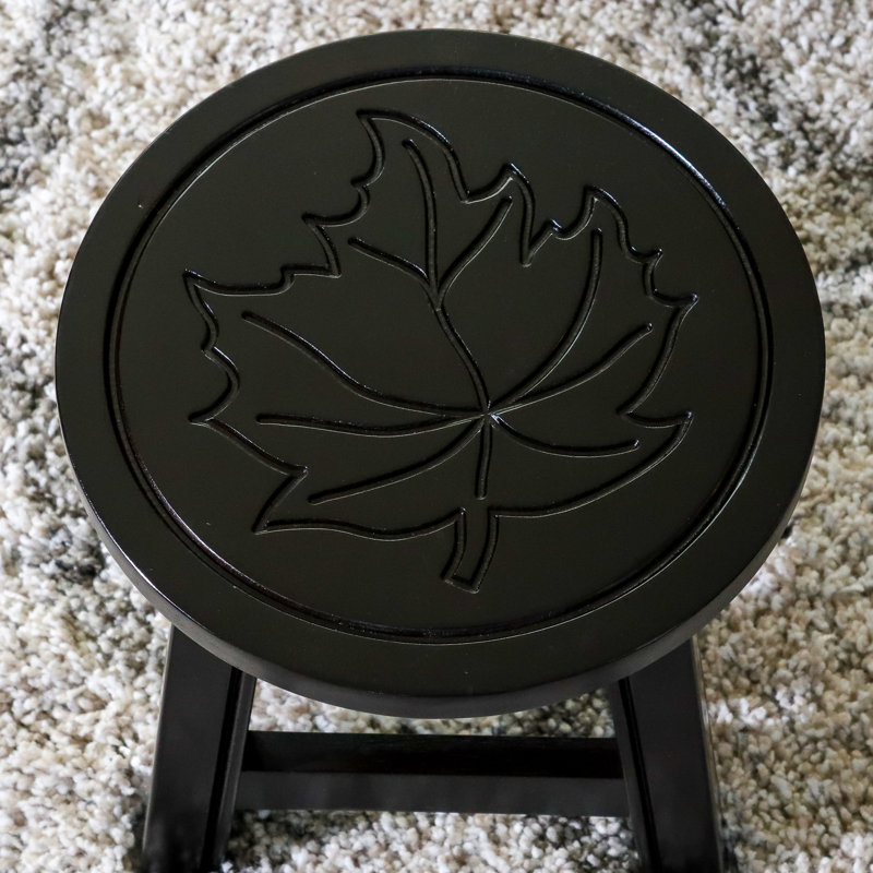 Wooden Step Stool In Bold And Enchanting Maple Leaf -Shaded With Appealing, Espresso