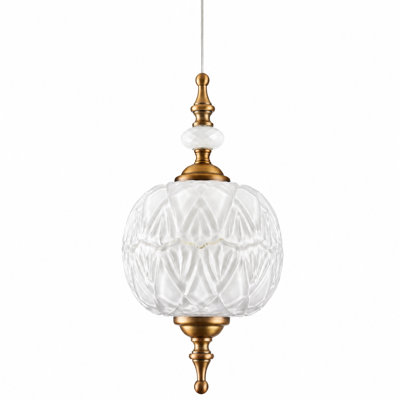 63*8.1 1‑Light Clear Cut Glass Pendant Light