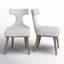Belinda Upholstered Wing Back Side Chair in Off White