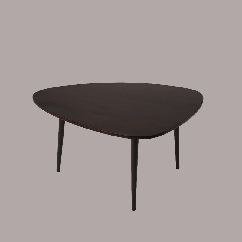 Iyland Solid Wood Top Coffee Table, Dark Walnut, 16" H x 34" L x 34" W