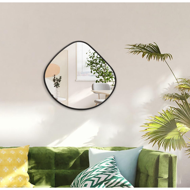 Metal Irregular Mirror, Black