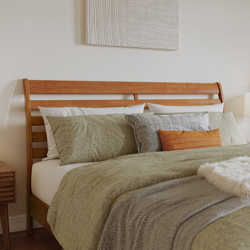 Areya Low Profile Platform Bed, Light Toffee, King
