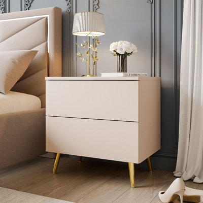 Nassawadox 55cm W Metal Bedside Table
