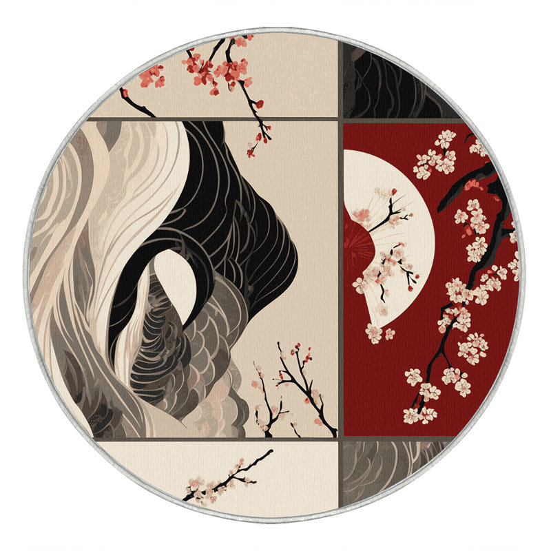 Sunset Blossom Rug, Round 5'
