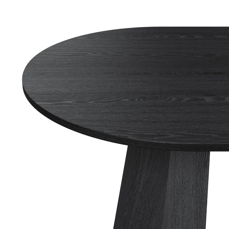 Hulse 79" Oval Solid Wood Dining Table, Black