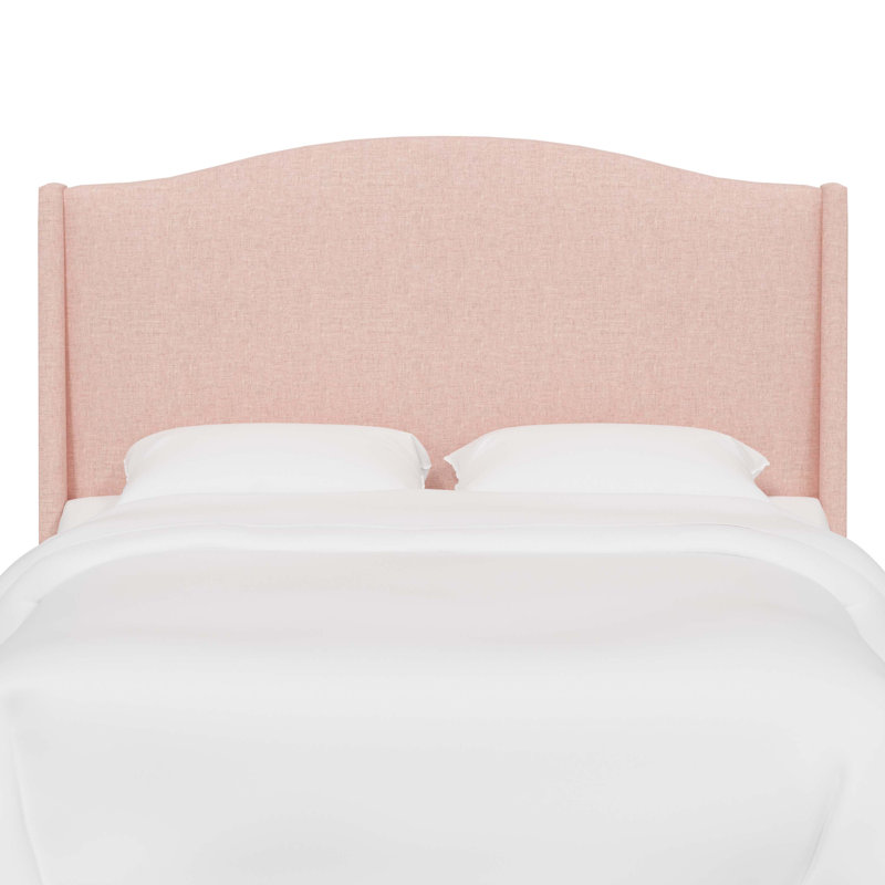 Byrd Upholstered Wingback Headboard, Zuma Rosequartz Textured Linen, California King