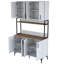 Armoire polyvalente moderne, noyer et blanc, 47,2 po x 78,1 po x 15,8 po | Panneau de particules 100% mélamine de qualité E1, fixation murale, nombreuses tablettes et 1 tiroir | Solution de rangement élégante pour la maison et le bureau-1052957528