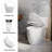 17.3" Comfort ADA Height One Piece Toilet, White Ceramic Elongated Modern Toilet with Rimless Swirl Flush, Dual Flush 1.0/1.28 GPF, 12" Rough-In-132080585-131498396