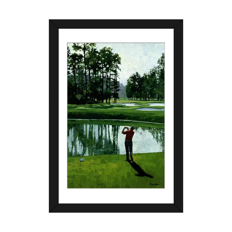 «Golf Course 9» par William Vanderdasson - Estampe numérique sur toile tendue sur toile, H 32 po x l 24 po x P 1 po, Blanc