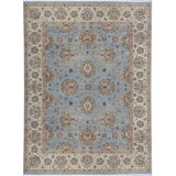 Hand-Knotted High-Quality Light Blue and Ivory Area Rug