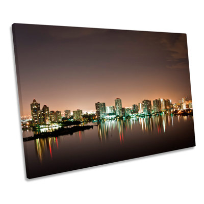 Sunny Isles Beach Aventura Skyline - Wrapped Canvas Print