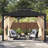 Sunjoy 10 x 12 ft Metal Gazebo with Black Rustproof Aluminum Frame Two Tier, Ceiling Hook and Mosquito Net