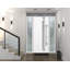 Porte avant en acier pré-suspendue à l'avant / deux en émail blanc 1713/2 fenêtres extérieures latérales noires / inserts en acier inoxydable simples peints de style moderne - l 16 + 36 + 16 po x H 80 po - À droite-111445208-111445214-111445209