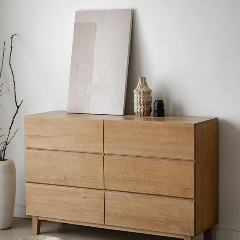 Commode d'appoint avec rangement en bois de gland blanc