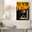 Affiche vintage du film Pulp Fiction avec une femme tenant un pistolet - Toile murale-583397444