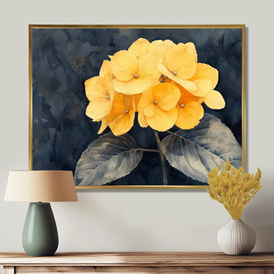 Hydrangées jaunes, foyer I - art mural d'hortensias pour le salon