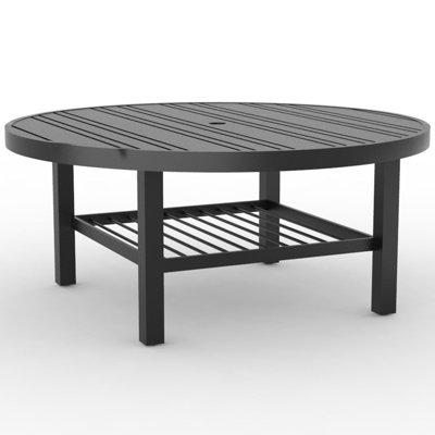 Table basse ronde avec parasol