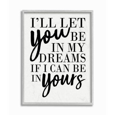 «Be in My Dreams and Yours Romantic Family» par Erica Billups - impression d'art textuel