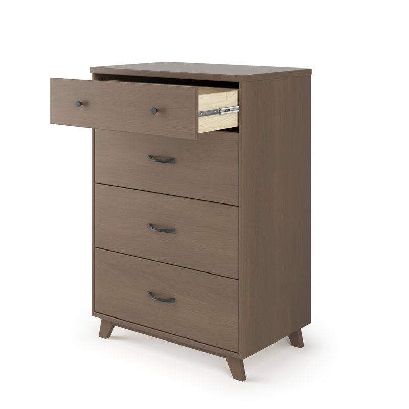 Dusty Heather Mid-Century Modern Nursery Chest with 4 Drawers