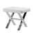 Pangea Home Modern Beverly Stool – Upholstered Faux Leather Seat with Polished Steel X-Base –Vegan White Leather-1500473955