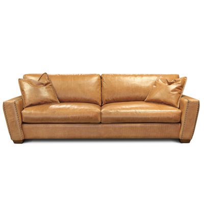 City Cowboy 102" Genuine Leather Square Arm Sofa