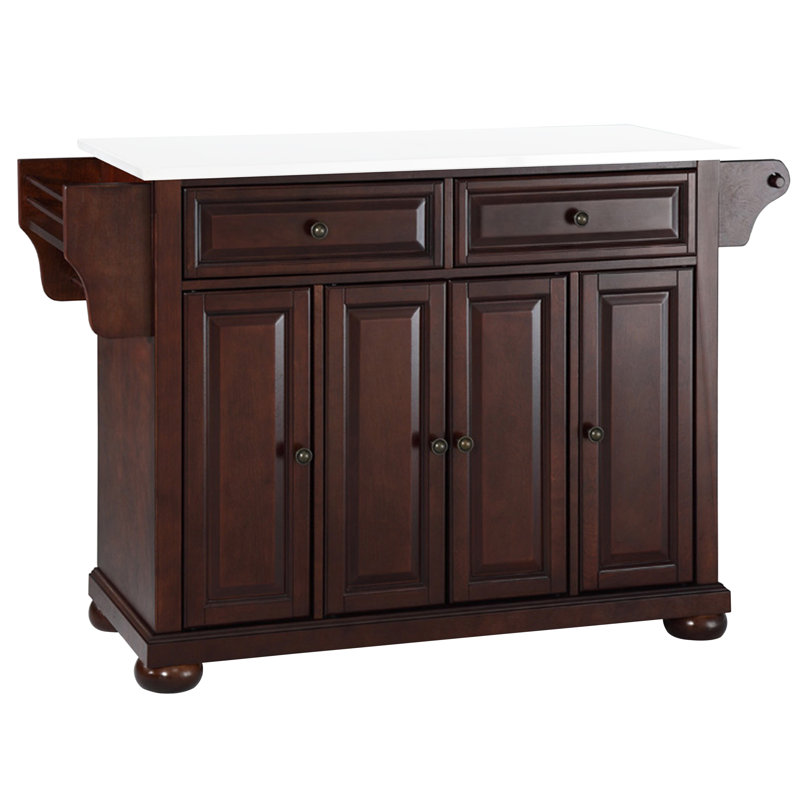 Baily Granite Top Kitchen Island, Brown