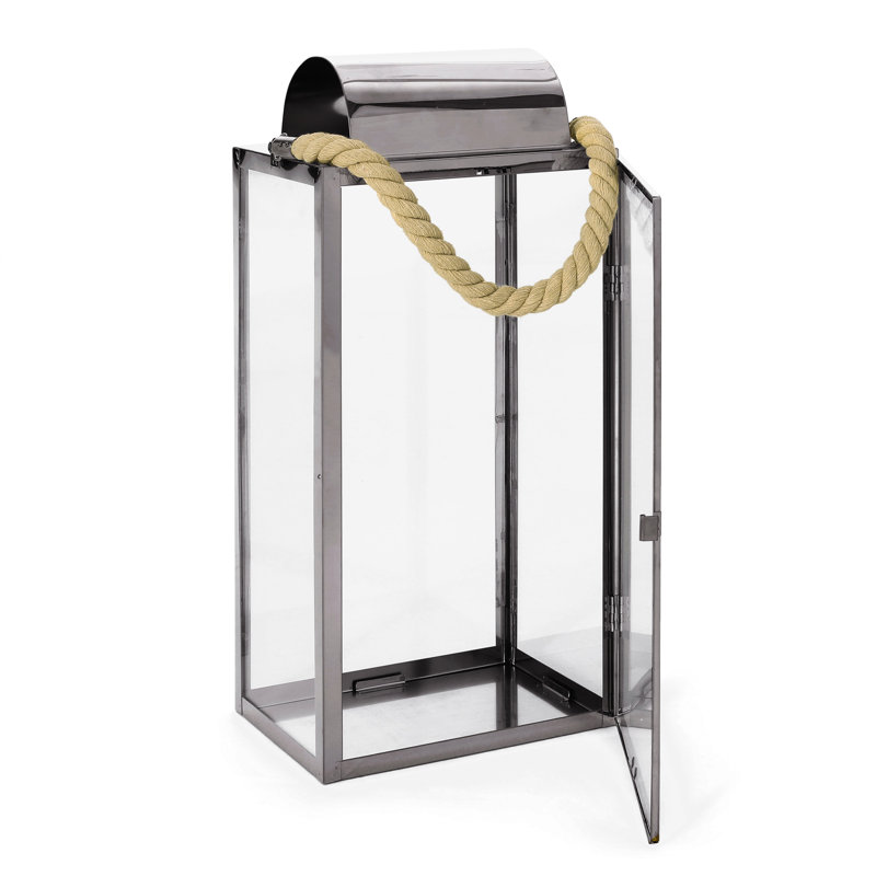 18.75'' H Floor Lantern, Silver