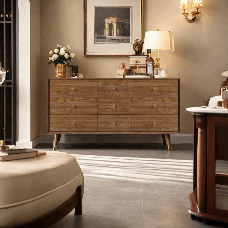 Armoire décorative moderne en bois massif pour chambre à coucher