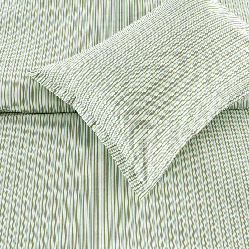 Ensemble de couette à rayures, Vert, Très grand
