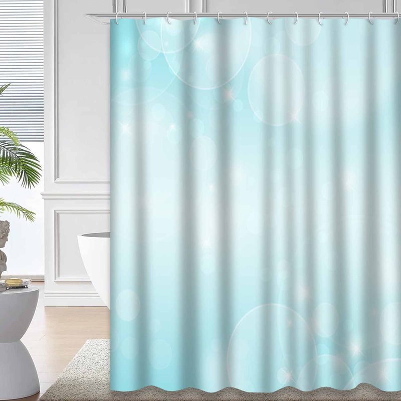 Rideau de douche abstrait abstrait bleu clair avec 12 crochets, L 72 po x l 72 po
