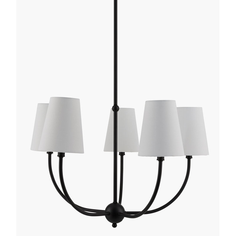 Lustre Zandy, H 16 po x l 26 po x P 26 po, 5, Noir mat