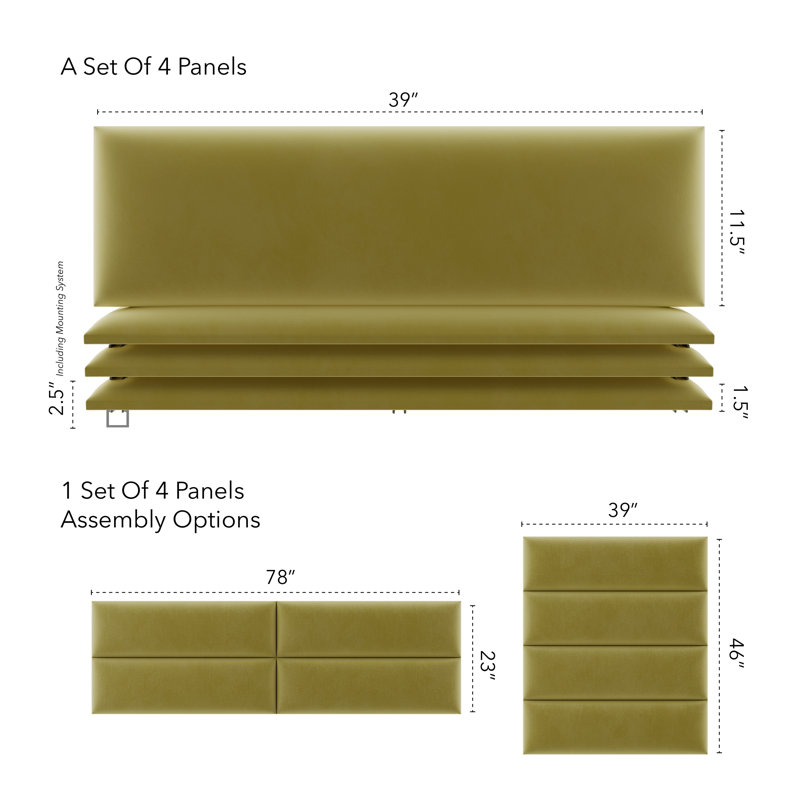 Velvet Wall Paneling in Olive Moss