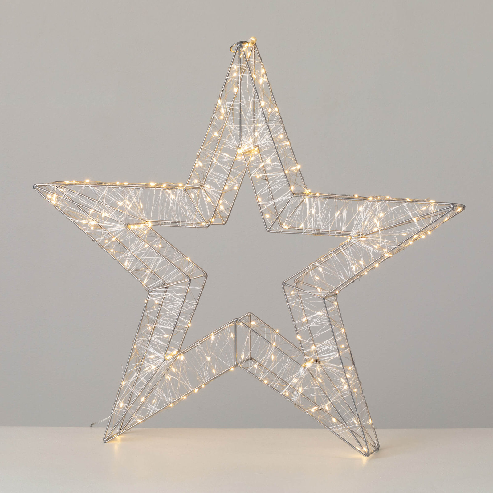 32" Christmas Large Silver Lighted Star