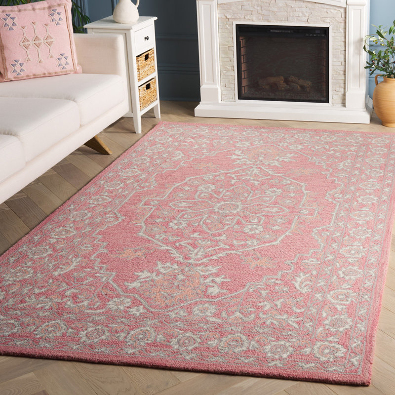 Ivory Hand-knotted Wool Rectangular Area Rug, 5' x 8'