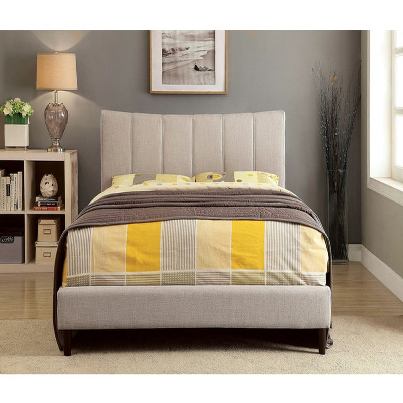 Inessa Upholstered Bed, Beige, Full