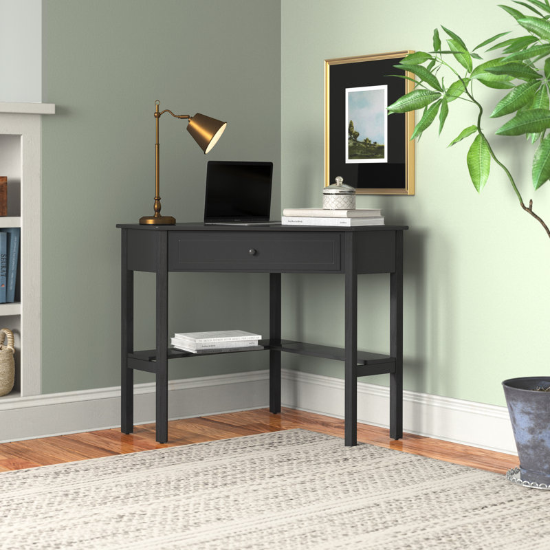 Bureau d'angle Carfi, Noir, noir, noir, noir