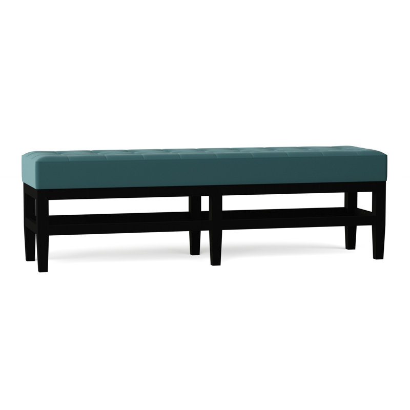Banc rembourré Galindo-White, Paon Klein, Noyer