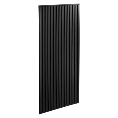 24 x 48 in PVC Ceiling Tiles, 3D Black Linear Slat Panels, Durable PVC Sheets for Drop Grid, Smooth Paintable Surface, Easy to Cut, Stylish Design for Home or Office