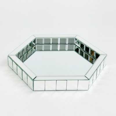 Plateau de meuble-lavabo à Miroir hexagonale lumineux et biseauté Seltzer