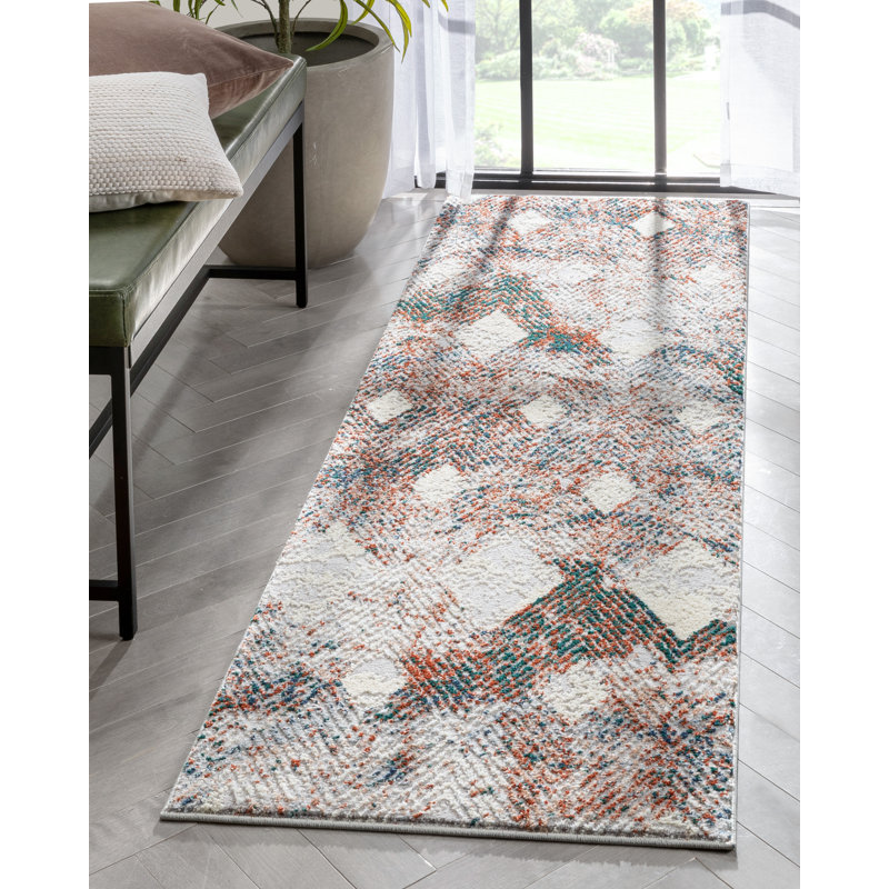 Leona Geometric Synthetic Area Rug, Runner 67 x 220cm